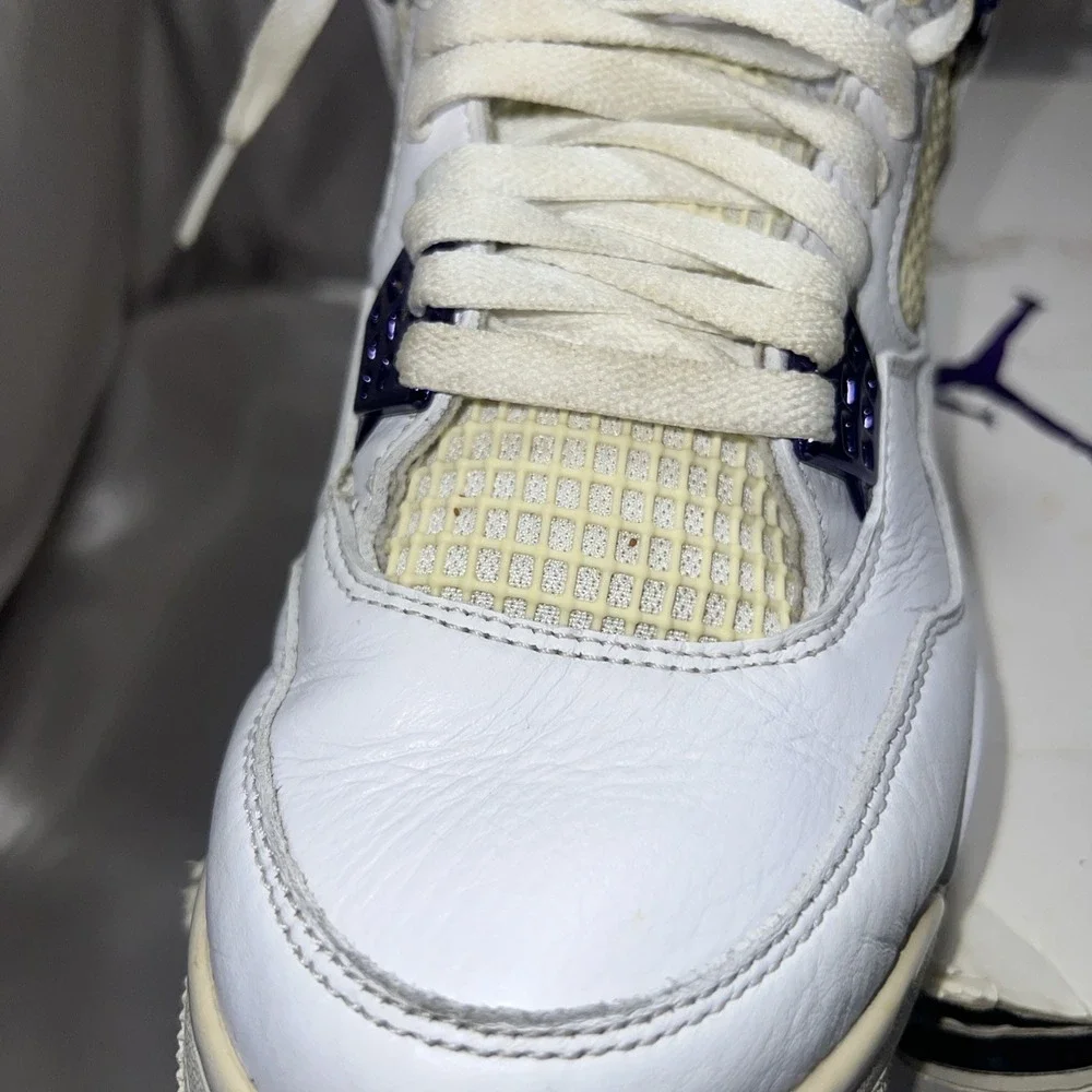 Jordan 4 Retro Mid Purple Metallic Size 8.5 White/Court Purple | CT8527-115
